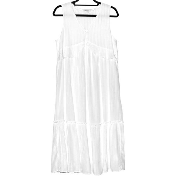 KOTON White Boho Midi Dress EU42 US Size 10 - Picture 1 of 3